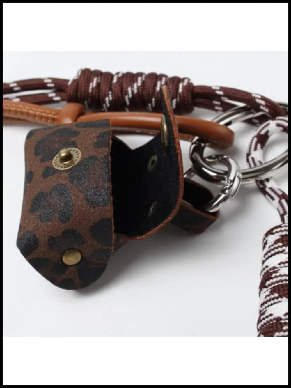 Bag Chain Charm Keychain Faux Leather Coin Purse Metal Split Ring Handbag